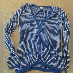 Cotton Striped Cardigan Sweater